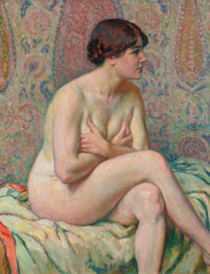 Nu Assis by Theo Van Rysselberghe Oil Painting