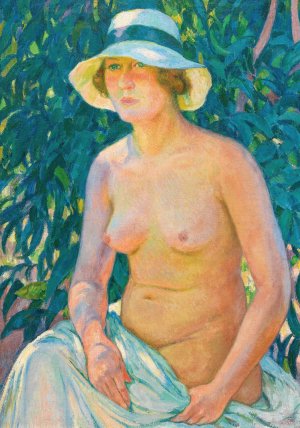 Nude with Panama by Theo Van Rysselberghe Oil Painting