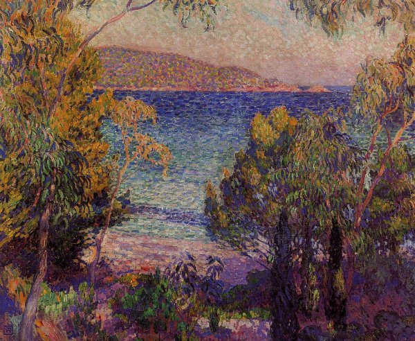 Main Product Photo of Pines and Eucalyptus at Cavelieri Painting by Theo Van Rysselberghe