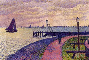 Port Entrance at Volendam Oil painting by Theo Van Rysselberghe