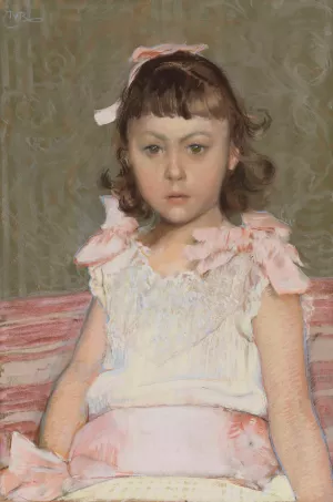 Portrait de fillette by Theo Van Rysselberghe Oil Painting