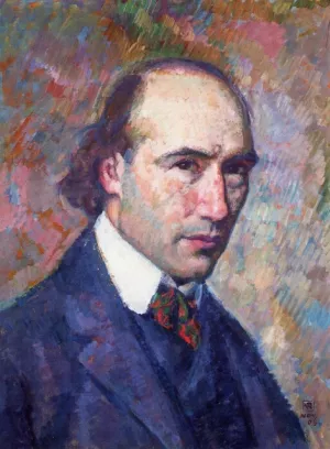 Portrait of Andre Gide by Theo Van Rysselberghe Oil Painting