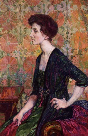 Portrait of Else Lampe-Von Quita by Theo Van Rysselberghe Oil Painting