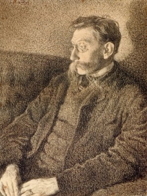 Portrait of Emile Verhaeren Oil painting by Theo Van Rysselberghe
