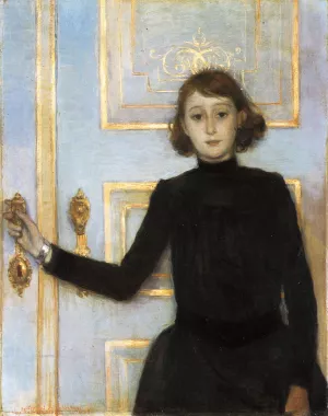 Portrait of Marguerite van Mons by Theo Van Rysselberghe Oil Painting