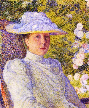 Portrait of Mathilde Vereeken by Theo Van Rysselberghe Oil Painting