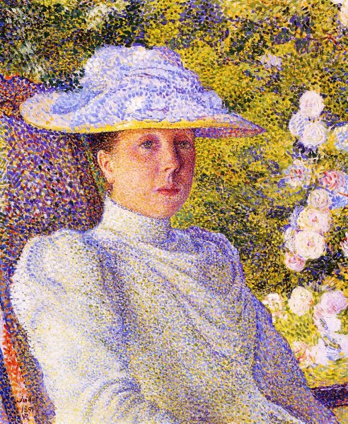 Main Product Photo of Portrait of Mathilde Vereeken Painting by Theo Van Rysselberghe