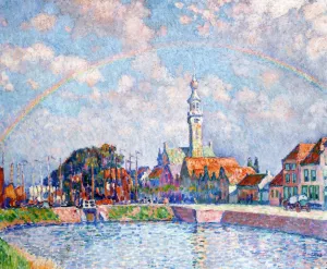 Rainbow over Veere by Theo Van Rysselberghe - Oil Painting Reproduction