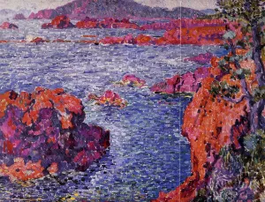 Rocks at Antheor Oil painting by Theo Van Rysselberghe