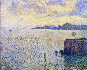 Sailboats and Estuary Oil painting by Theo Van Rysselberghe