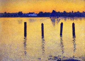 Sailboats on the River Scheldt by Theo Van Rysselberghe Oil Painting