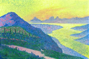 Sunset at Ambleteuse Oil painting by Theo Van Rysselberghe