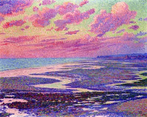 The Beach at Ambleteuse at Low Tide painting by Theo Van Rysselberghe