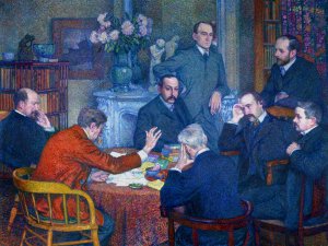 The Lecture by Emile Verhaeren by Theo Van Rysselberghe Oil Painting
