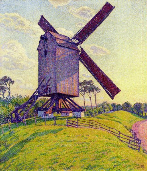 The Mill at Kelf by Theo Van Rysselberghe - Hand-Painted Oil Painting Reproduction