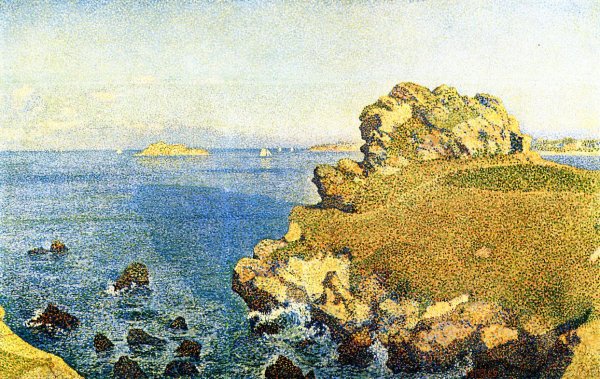 Main Product Photo of The Pointe de per Kiridec at Roscoff, Brittany Painting by Theo Van Rysselberghe