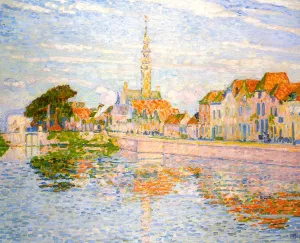 The Quay at Verre, Zeeland Oil painting by Theo Van Rysselberghe