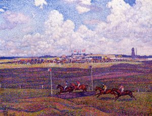 The Race Track at Boulogne-sur-Mer Oil painting by Theo Van Rysselberghe