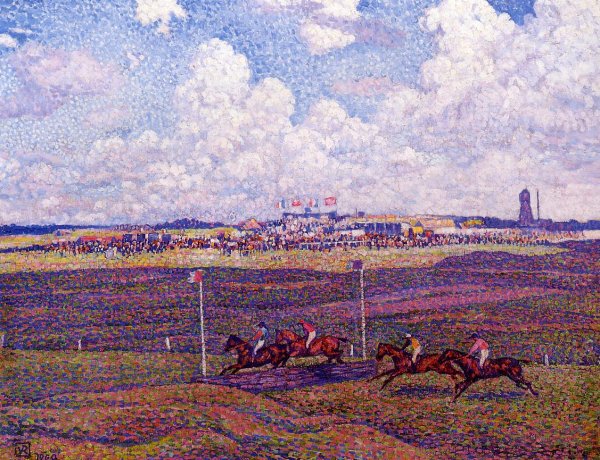 Main Product Photo of The Race Track at Boulogne-sur-Mer Painting by Theo Van Rysselberghe
