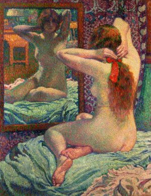 The Scarlet Ribbon Oil painting by Theo Van Rysselberghe