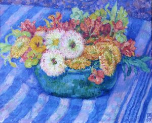Yellow Bouquet Oil painting by Theo Van Rysselberghe