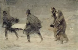 L'enterrement by Theobald Chartran Oil Painting