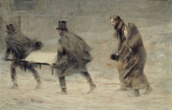 L'enterrement  by Theobald Chartran - Hand-Painted Oil Painting Reproduction