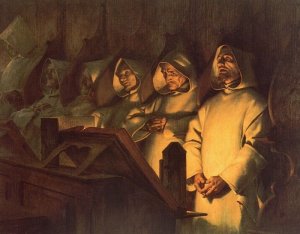 Les Matines a la Grande Chartreuse Oil painting by Theobald Chartran