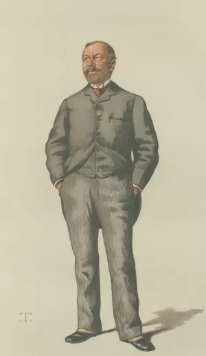 Politicians - Vanity Fair. 'Brighton'. Mr. William Thackerey Marriot. 24 March 1883 by Theobald Chartran Oil Painting