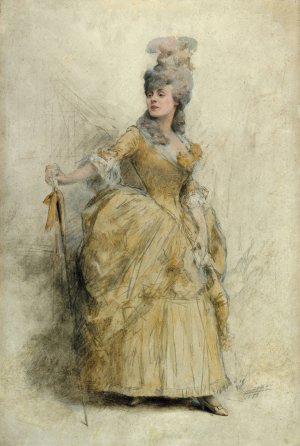 Portrait de Rejane by Theobald Chartran Oil Painting