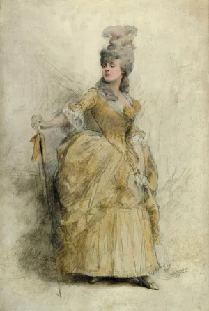 Portrait de Rejane by Theobald Chartran Oil Painting