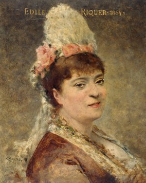 Portrait d'edile Riquer by Theobald Chartran Oil Painting