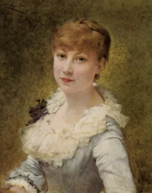 Portrait of a Young Lady by Theobald Chartran - Oil Painting Reproduction