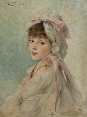 Portrait Of Gabrielle Rejane As A Young Actress Oil painting by Theobald Chartran
