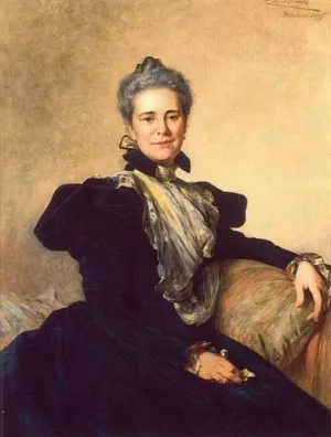 Portrait of Mrs Charles Lockhart by Theobald Chartran Oil Painting
