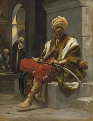 The Chibouk Smoker by Theobald Chartran Oil Painting