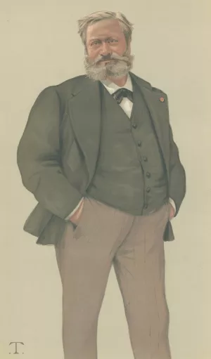 Vanity Fair; Literary; 'French Fiction', M. Edmond Francois Valentin About, November 20, 1880 by Theobald Chartran Oil Painting