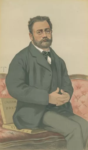Vanity Fair; Literary; 'French Realism', Emile Zola, January 24, 1880 by Theobald Chartran Oil Painting