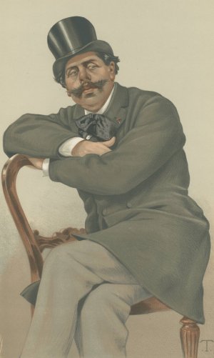 Vanity Fair; Sports, Miscellaneous; Duelling; 'A French Duellist', Mr. Paul de Granier de Cassagnac, December 6, 1879 by Theobald Chartran Oil Painting