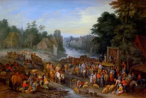 The Village Fair by Theobald Michau - Oil Painting Reproduction