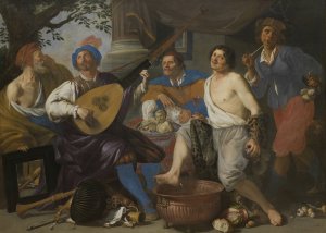Allegory of the five senses by Theodoor Rombouts Oil Painting