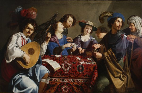 Playing cards  by Theodoor Rombouts - Hand-Painted Oil Painting Reproduction
