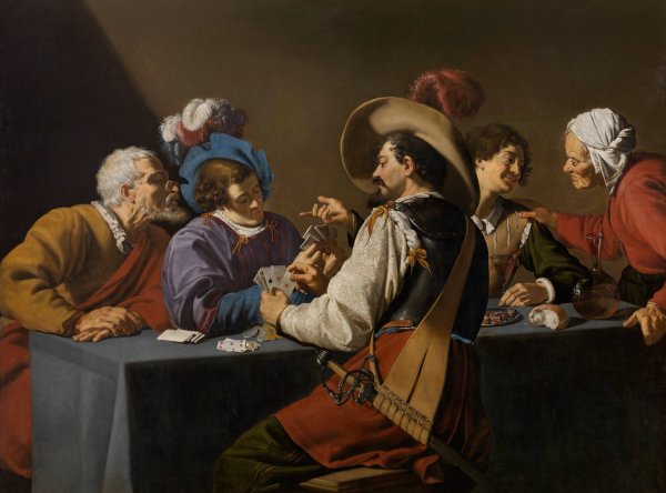 The Card Players by Theodoor Rombouts - Hand-Painted Oil Painting Reproduction