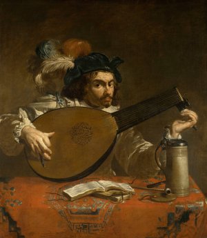 The Lute-Player by Theodoor Rombouts Oil Painting