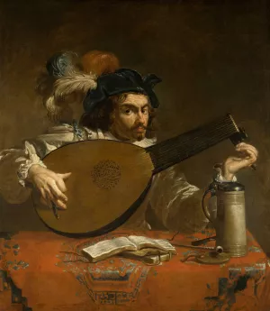 The Lute-Player by Theodoor Rombouts Oil Painting