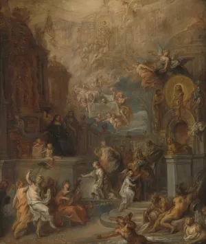 Allegory of the Farewell of William III from Amalia van Solms following the transfer of Regency to the States General by Theodoor Van Thulden Oil Painting