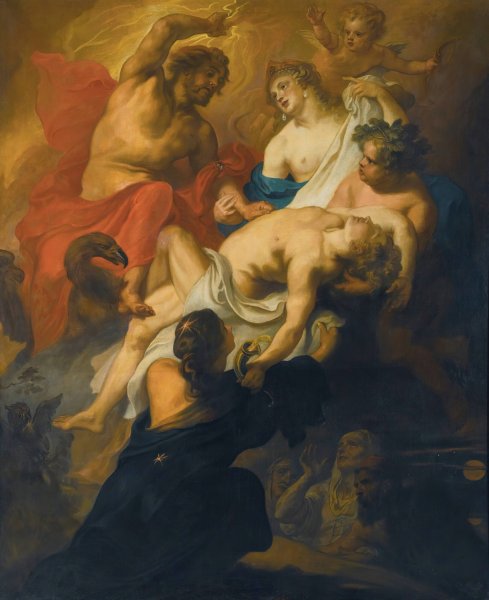 Main Product Photo of The Gods Mourning Phaeton Painting by Theodoor Van Thulden