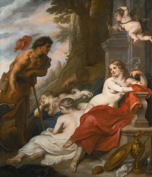 Main Product Photo of Venus And Adonis  Painting by Theodoor Van Thulden