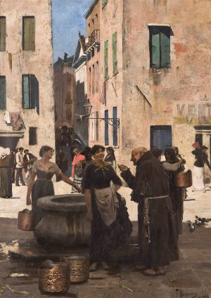 At a water well by Teodor Axentowicz Oil Painting