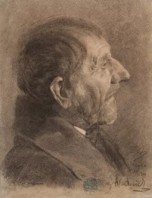 Head of an elderly man Oil painting by Teodor Axentowicz